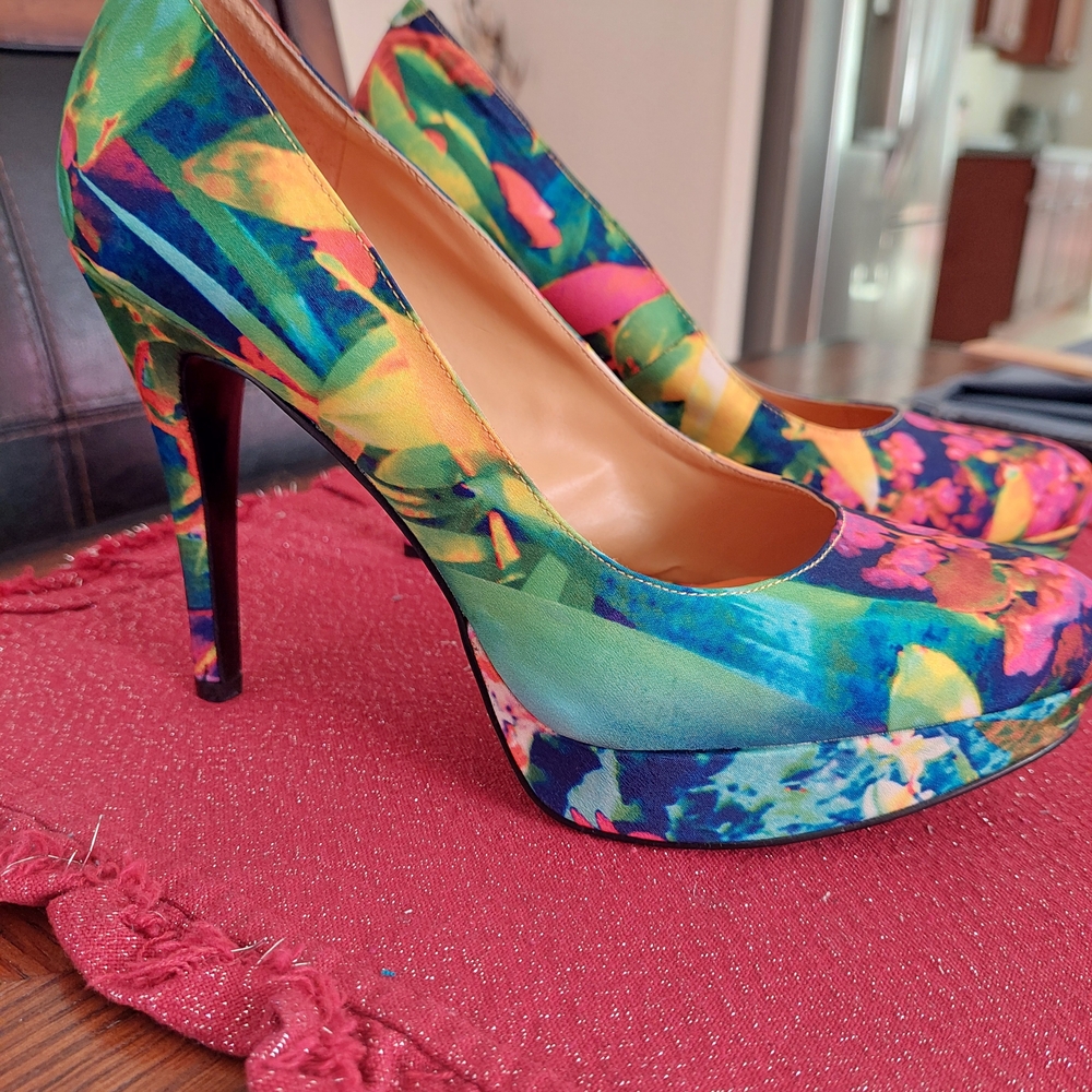 Floral Print Women's Heels